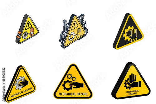 Mechanical hazard warning for crushing or entanglement risks.