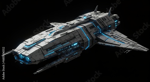 Futuristic spaceship design illustration