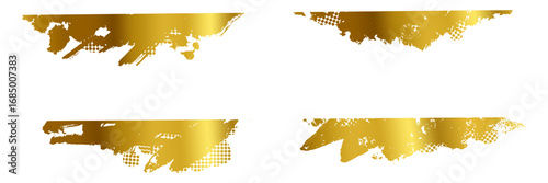 Gold paint grunge splat brush edges vector for luxury, creative design, and artistic projects. This unique, messy look is great for backgrounds, promotions, or abstract art.
