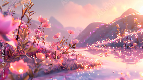 Magical Fairy-Tale Fantasy Landscape Background