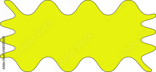 Yellow Zig zag Wavy Edge Rectangle icon. Zigzag frame yellow squiggle frames. Postage stamp borders vector. Wavy yellow vector frames and boxes. Stickers with lace curved pattern.