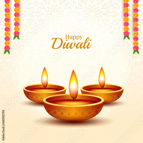 Happy Diwali indian fetival of lights celebration Indian Traditional card background. Diwali celebration vector illustration design