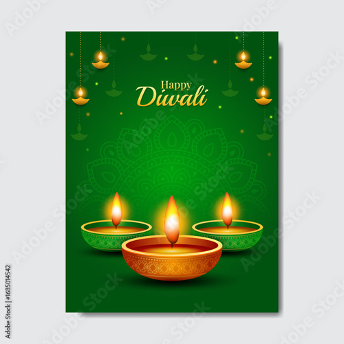 Happy Diwali indian fetival of lights celebration Indian Traditional card background. Diwali celebration vector illustration design