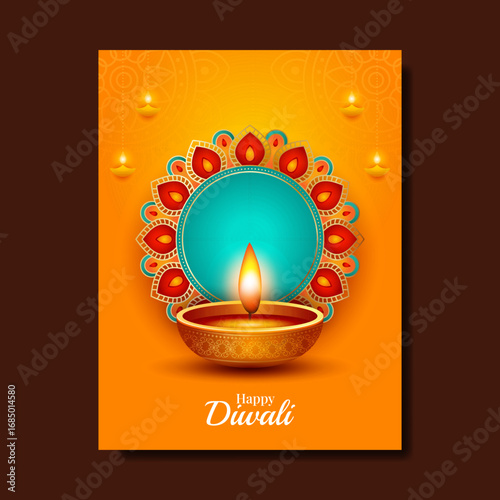 Happy Diwali indian fetival of lights celebration Indian Traditional card background. Diwali celebration vector illustration design