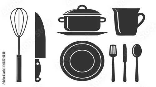 Kitchen Utensils and Cookware Collection whisk knife