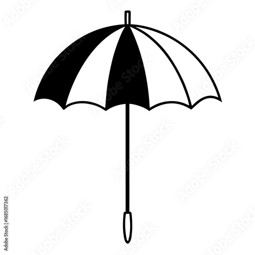 Black and white umbrella vector illustration