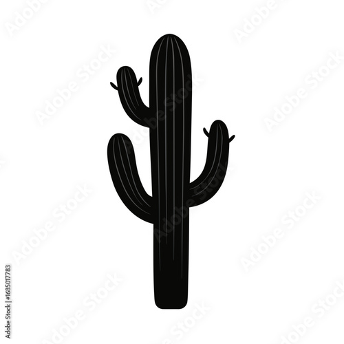 Black cactus icon vector
