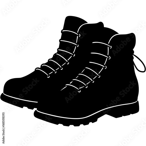 Vector illustration of a pair of hiking boots