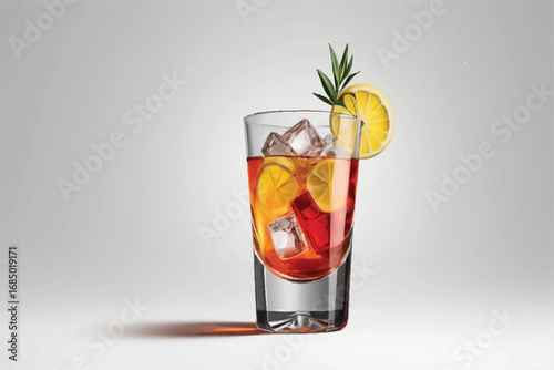 Godfather cocktail with lemon twist garnish