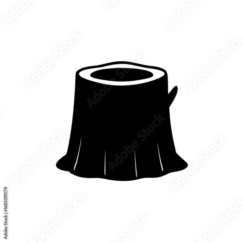 Isolated tree stump vector illustration or tree stump concept illustration