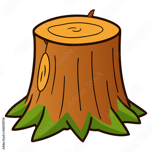 Isolated tree stump vector illustration or tree stump concept illustration