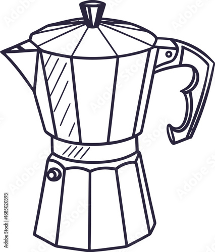 Outline Coffee Pot Icon Minimal Line Transparent