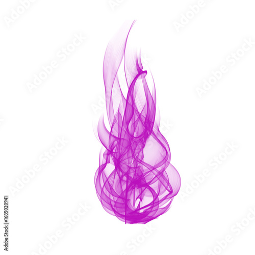 Abstract pink smoke flame effect with soft flowing wisps on white background. Bright glowing design perfect for modern art, overlays, and digital projects. Elegant fantasy smoke illustration.