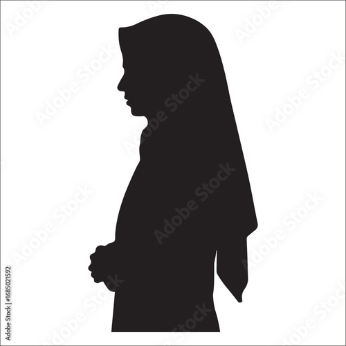 Hijabi girl silhouette vector pic design