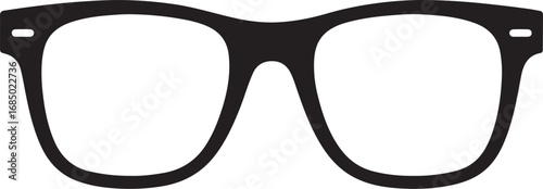 Stylish Eyeglasses Vector Graphic for Vision Correction and Fashion Accessories Illustrations with Clear Lenses and Bold Black Frames
