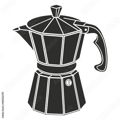 Solid Icon of Coffee Drip Filter Flat Black Vector