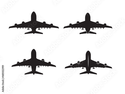 Unique Airplane Silhouette Set Perfect for Stock Illustration  