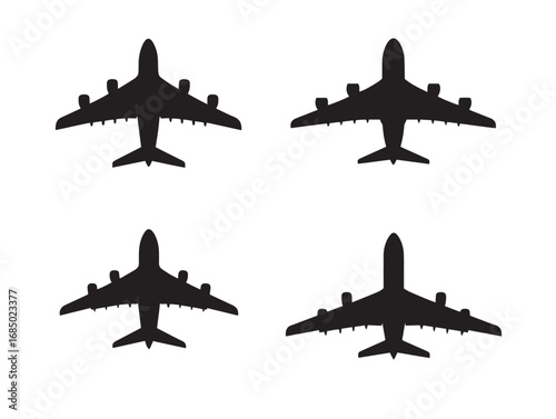 Professional Airplane Silhouette Collection for Creative Projects  