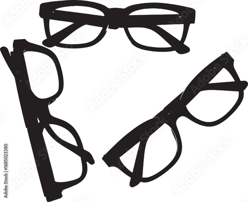 Three Silhouette Spectacles on White Background Featuring Various Styles and Designs for Vision Correction and Eye Protection
