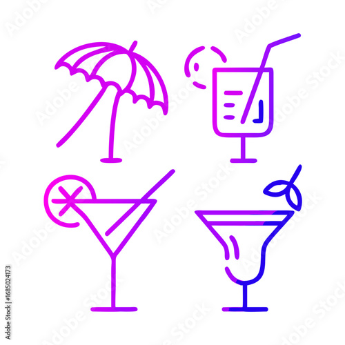 set of cocktails