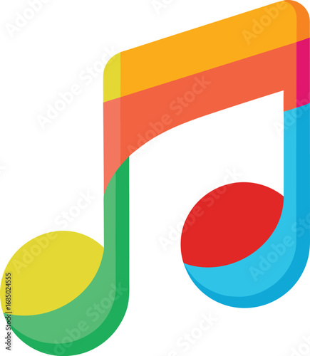 Colorful music note icon