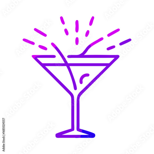 cocktail glass with ice