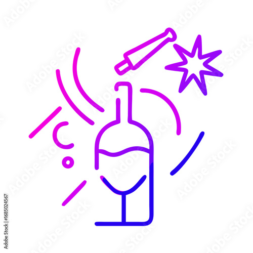 wine bottle and glass vector