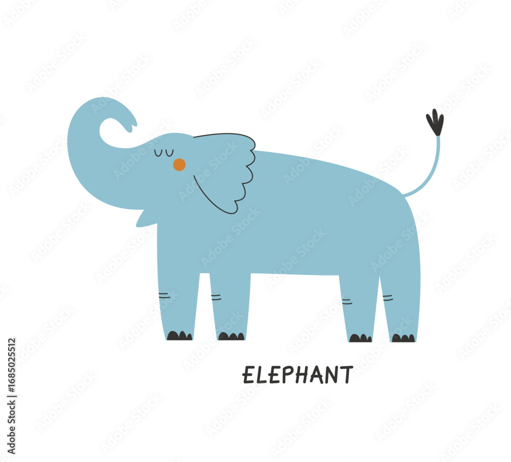 Fototapeta premium Funny elephant african animal illustration