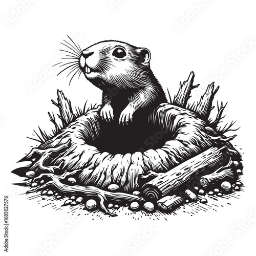 Gopher Hole Illustration