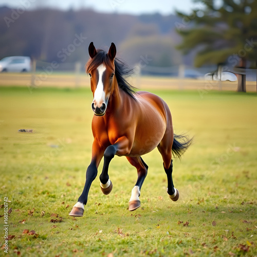 American miniature horse prancing