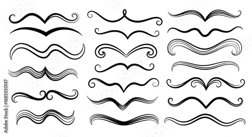 Decorative swirl scroll flourish flourish underline calligraphy line vector graphic design art illustration ornament border elegant divider curve