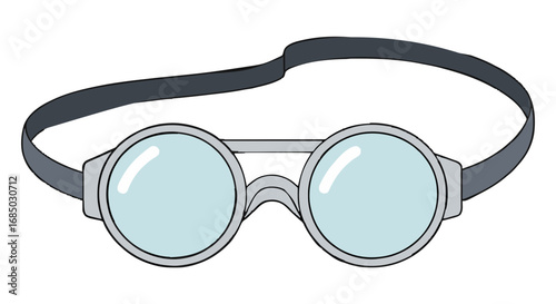 Vintage round goggles with a comfortable black strap offer a classic look for steampunk enthusiasts, scientists, or daring aviator adventurers