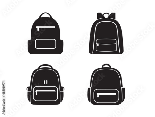 Trendy Backpack Silhouette Vector Icons Perfect for Stock Images  
