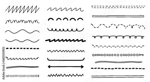 Doodle line art sketch drawing pen marker underline decoration graphic design illustration handmade pencil scribble vector