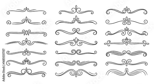 Ornate floral dividers vector graphic design illustration art decorative swirl flourish scroll frame ornament border line elegant decorative