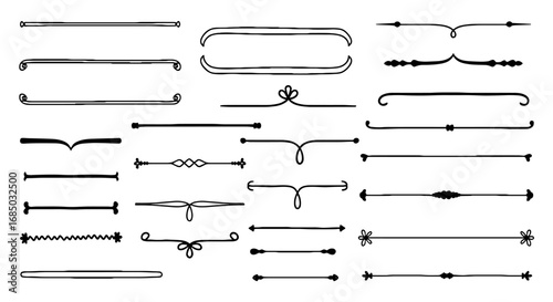 Border frame divider line vector graphic design illustration art ornamental decorative element ornament text scrapbook floral set decoration