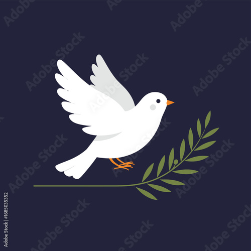 Dove of Peace A Symbolic Representation of Serenity and Harmony with Olive Branch