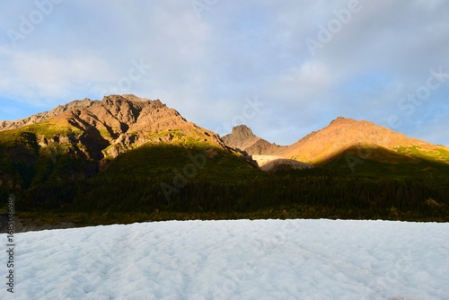 Autumn scenery with rocky peaks