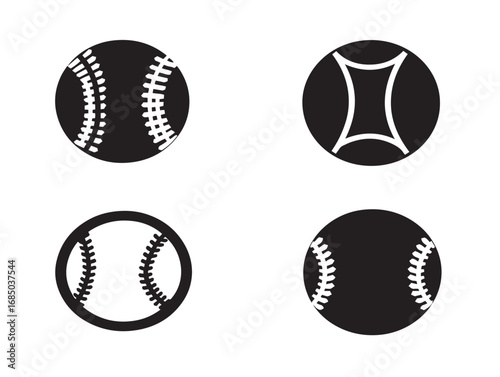Dynamic Baseball Silhouette Vector Icon Pack for Stock Artwork  