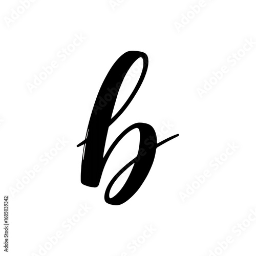 Elegant Script Letter B Monogram Design Isolated on Black Background for Branding and Logo Use