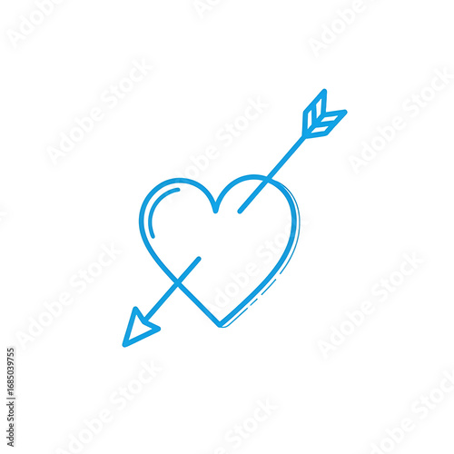 Heart Pierced by Arrow Icon  Love Symbol Vector Illustration for Valentines Day or Romance Theme