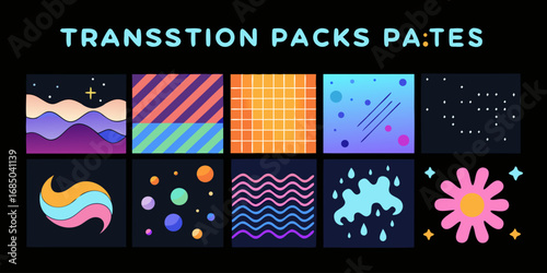  Liquid & Geometric Transition Frames Pack (Vector)