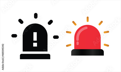 Emergency siren and alarm light icon in flat and colorful style Ideal for safety warning police ambulance and emergency design