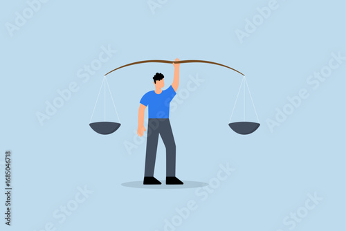 Principles and business ethic to do right things, businessman chief elevate equilibrium moral scale