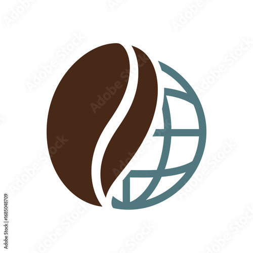 Global Coffee Bean Logo - A symbol of international coffee trade and distribution