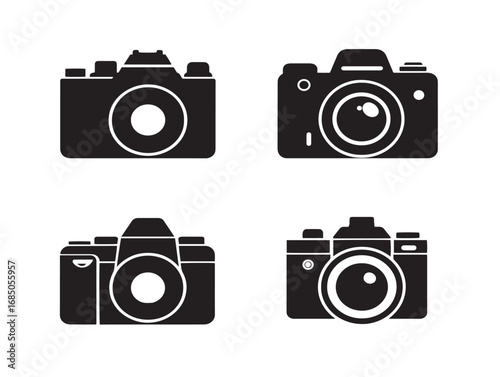 Modern Camera Icon Silhouette with Clean Vector Style