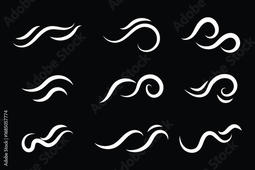 set of Smoke steam icon symbol on white background.