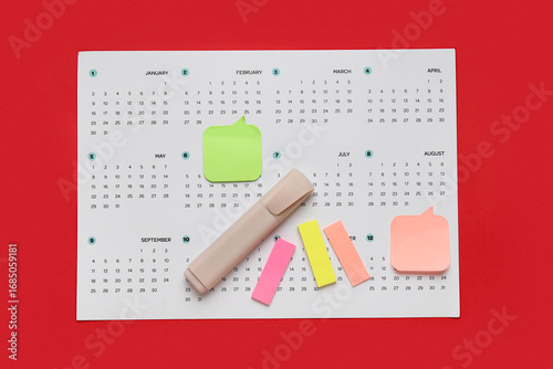 Calendar with office statio...