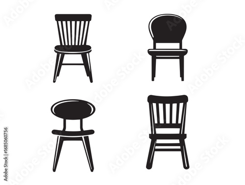 Comfortable Chair Silhouette Icon in Clean Vector Design