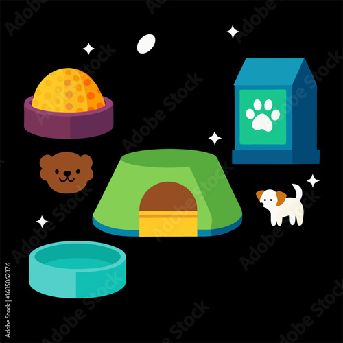 Cute dog accessories and supplies for a happy pup